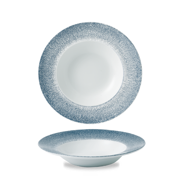 Raku Topaz Blue Wide Rim Bowl 24cm